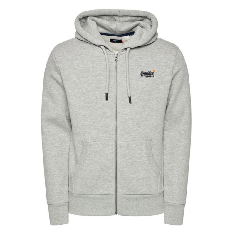 Grey Marl Orangle Label Classic Zip Hoodie