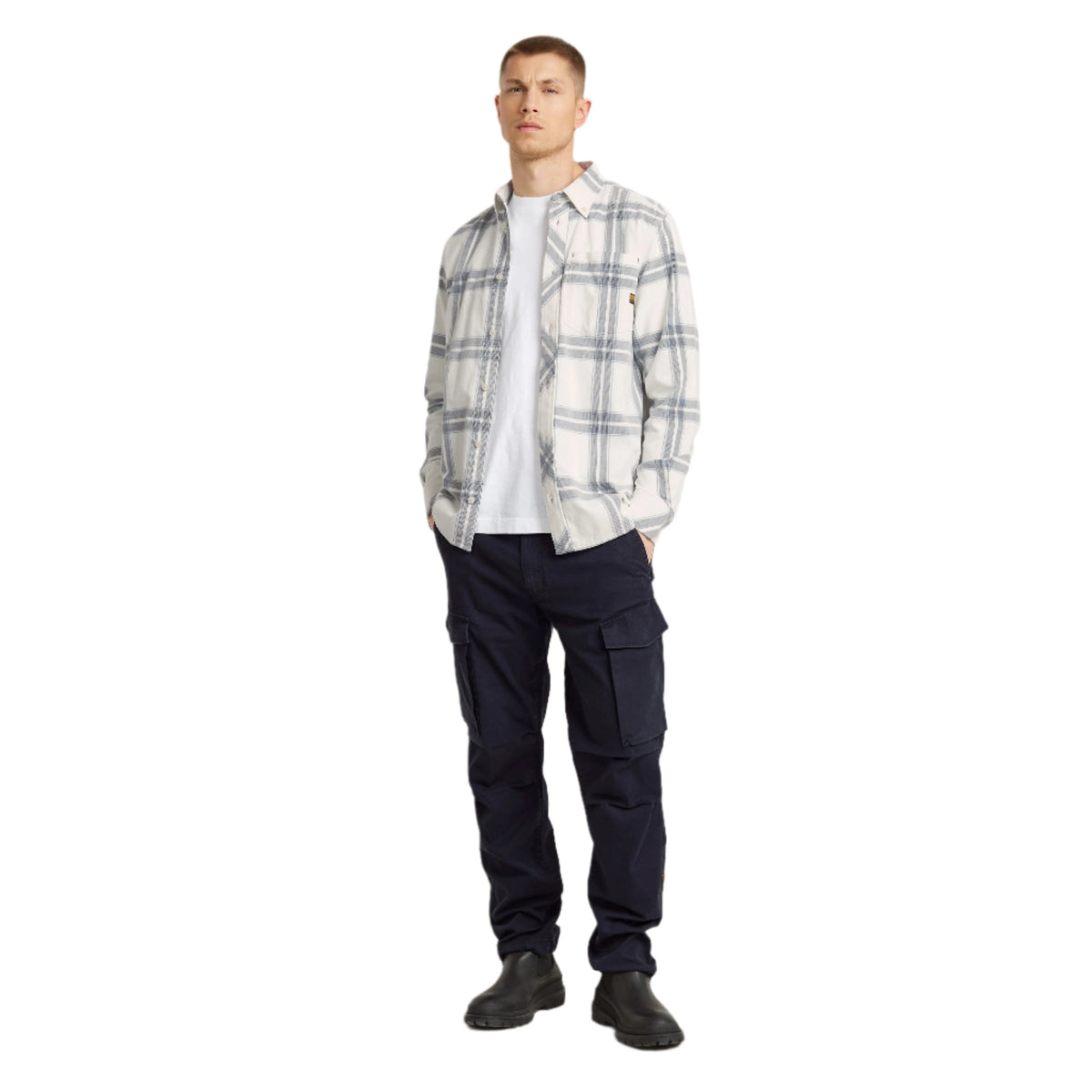 Chemise classique à carreaux Milk Hank, une poche-2