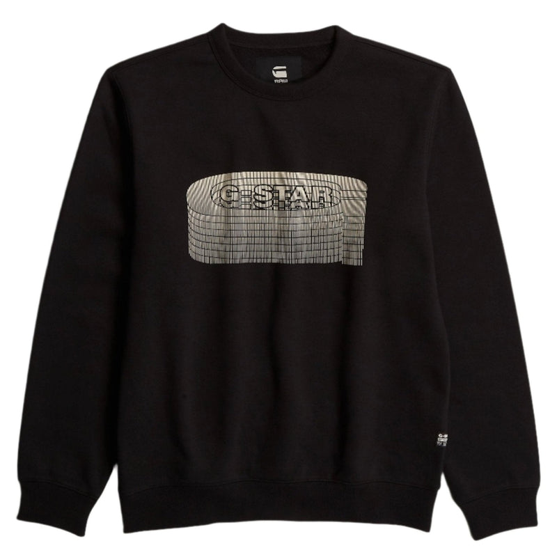 Dark Black Stacked Old Skool Logo Sweater