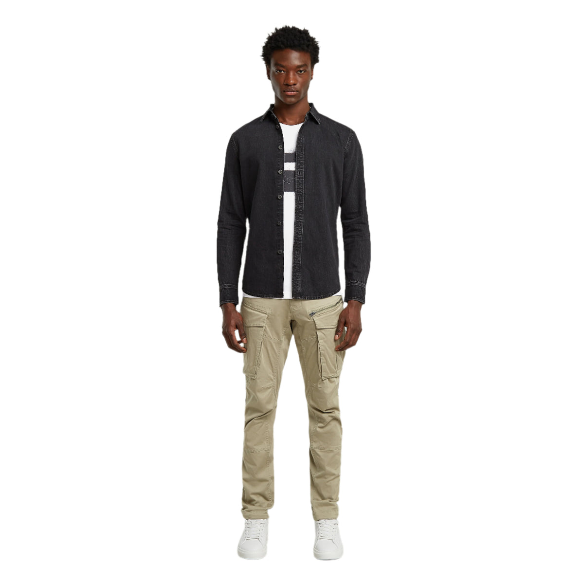 Rovic Zip 3D Regular Tapered Pants - Beige-4