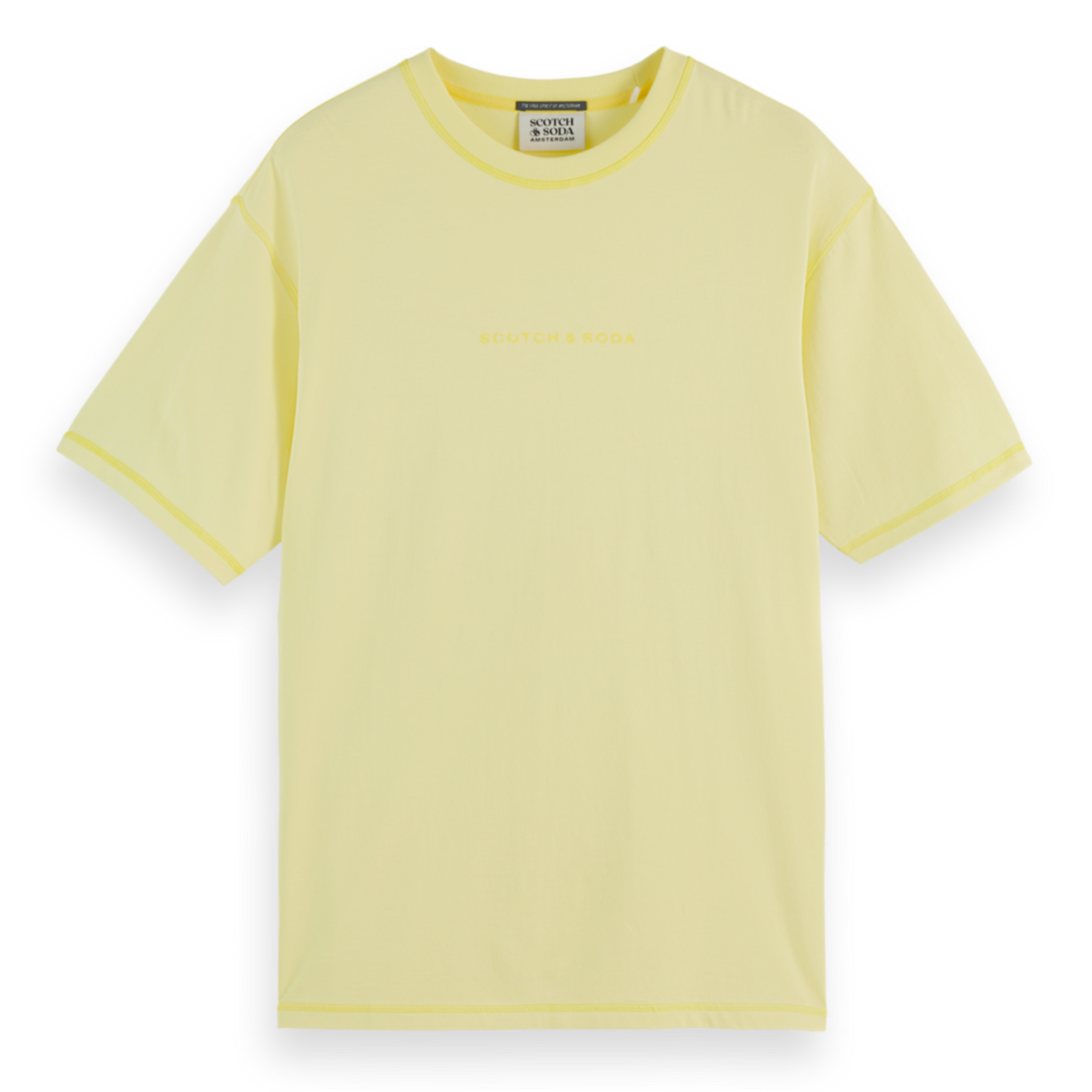 Yellow Relaxed-Fit Front Chest Logo T-Shirt