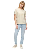 Rice White Embossed Relaxed T-Shirt