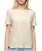 Rice White Embossed Relaxed T-Shirt