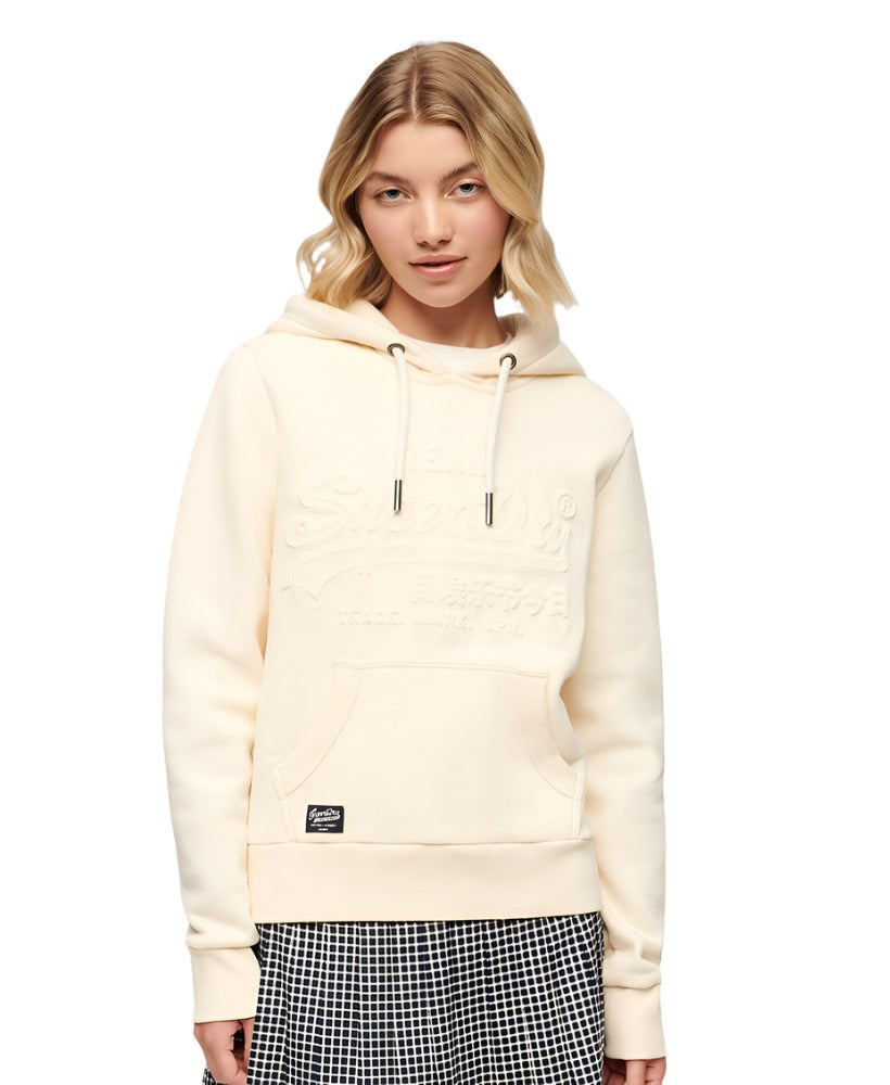 Rice White Embossed Vl Graphic Hoodie
