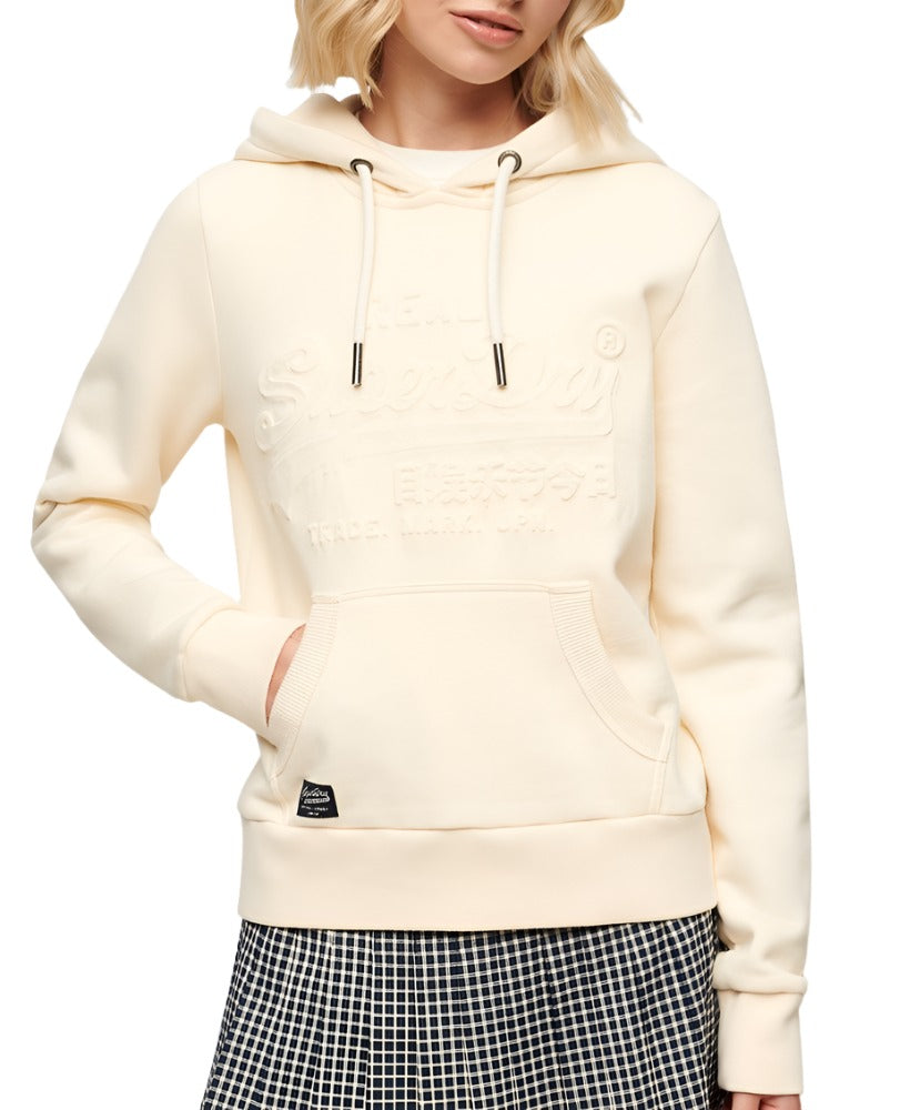 Rice White Embossed Vl Graphic Hoodie
