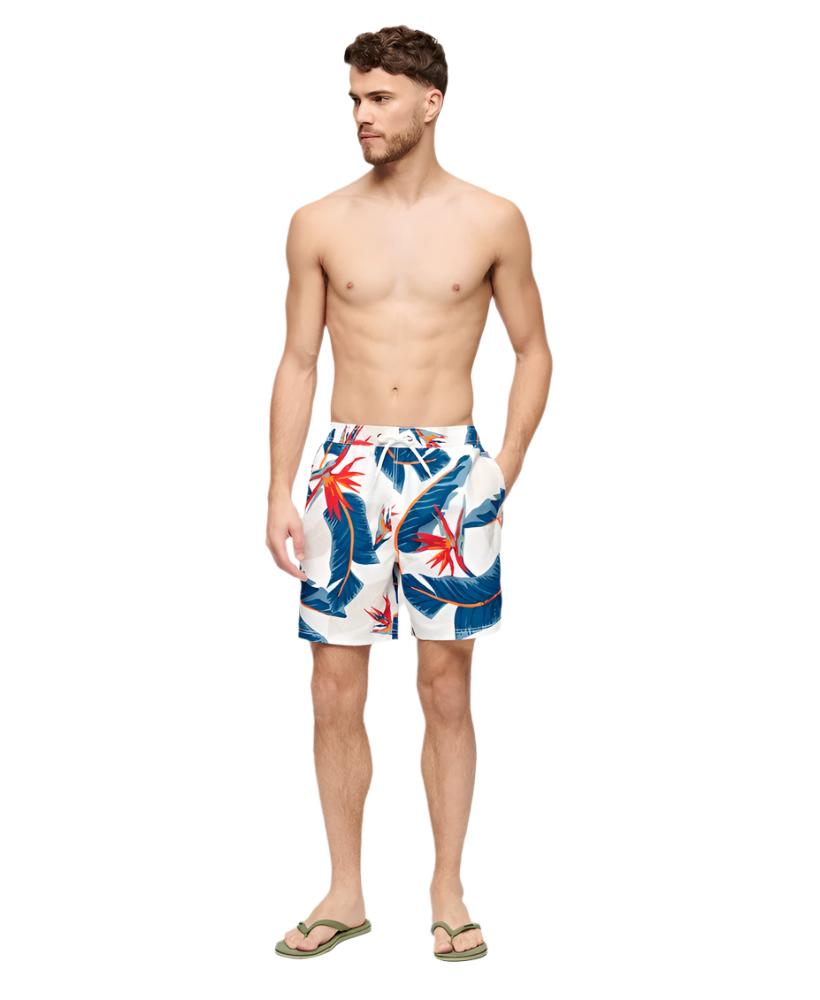 Optic Paradise Hawaiian Print 17' Swim Short