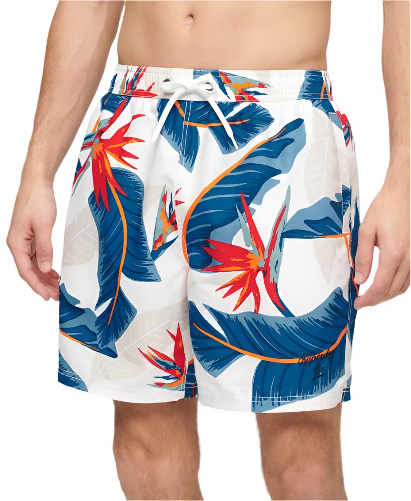 Optic Paradise Hawaiian Print 17' Swim Short