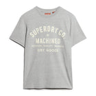 Ash Grey Marl Workwear Flock Graphic T-Shirt