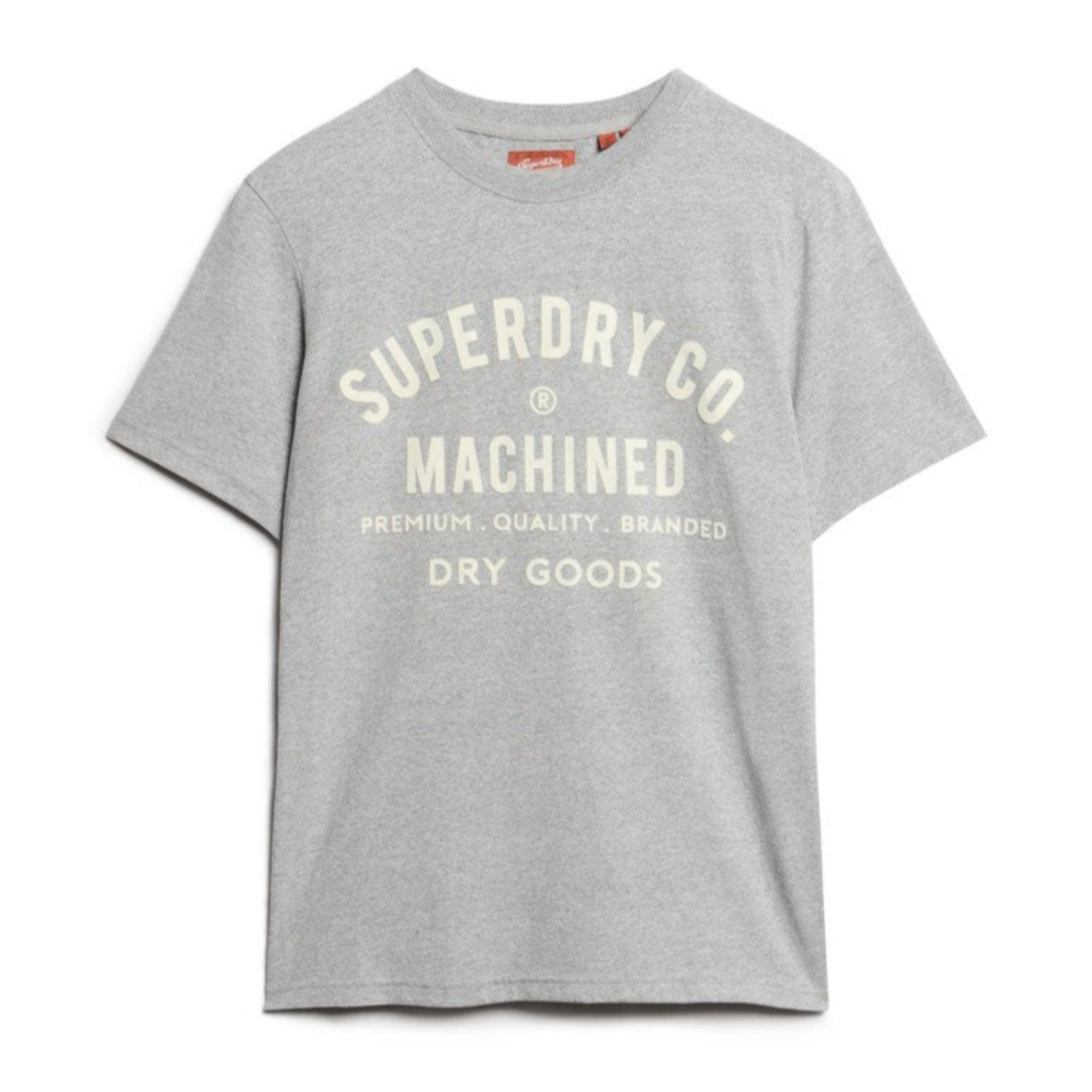 Ash Grey Marl Workwear Flock Graphic T-Shirt