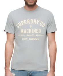Ash Grey Marl Workwear Flock Graphic T-Shirt
