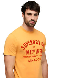 Amber Yellow Marl Workwear Flock Graphic T-Shirt