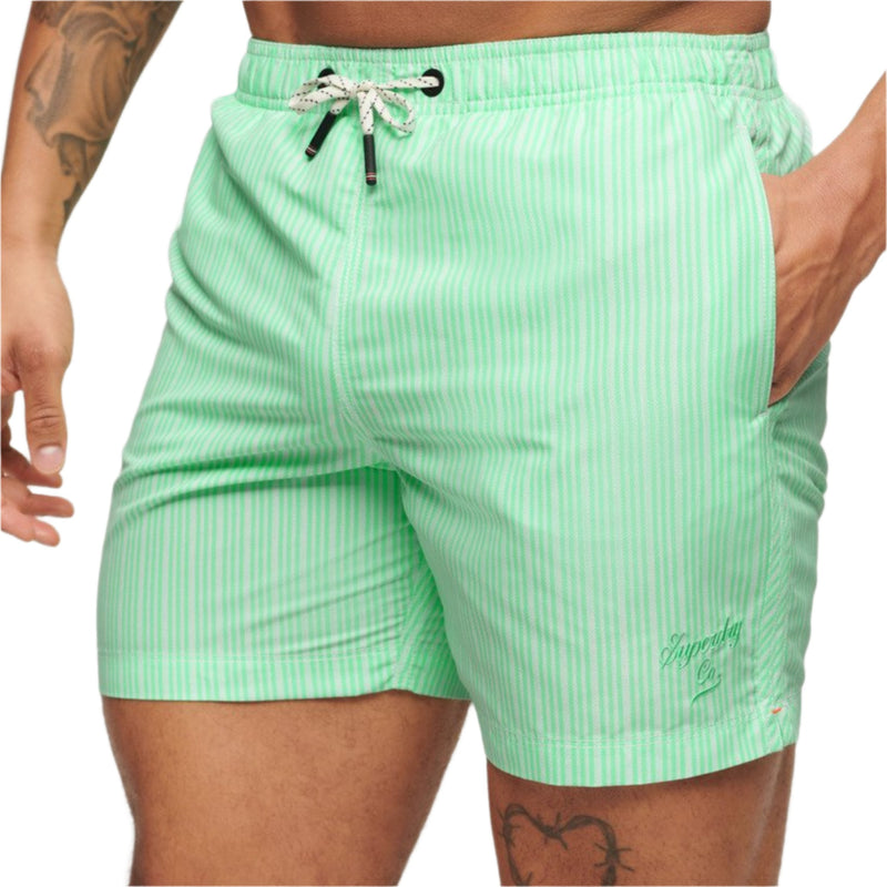 Mint Stripe Print Printed 15' Swim Short