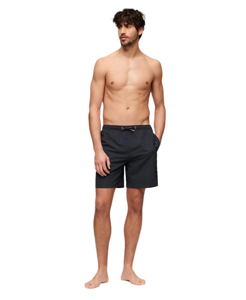 Black Premium Emb 17' Swim Short