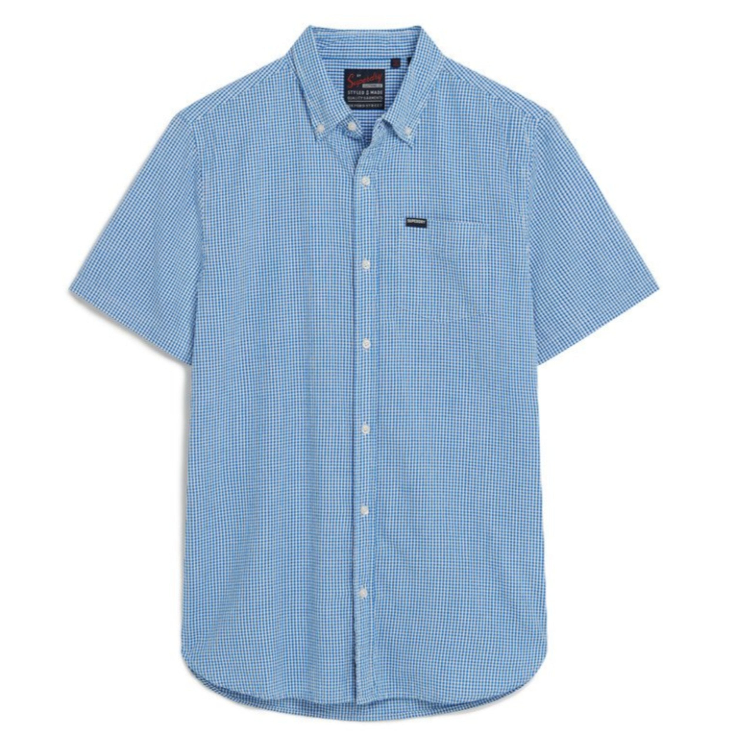 Royal Gingham Seersucker Short Sleeve Shirt