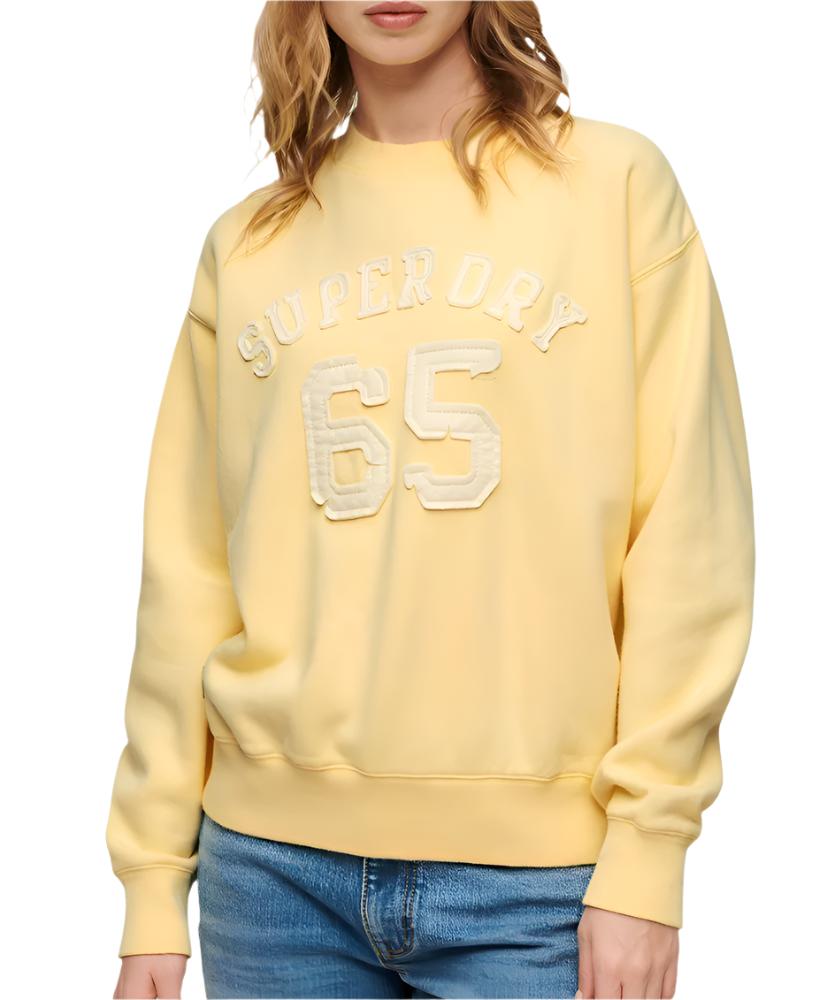 Pale Yellow Applique Athletic Loose Sweat