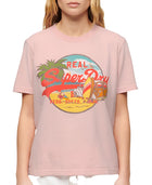 Somon Pink Marl Graphic Relaxed T-Shirt
