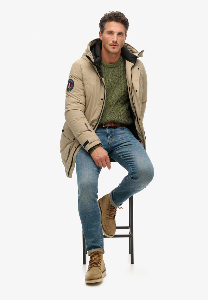 Timber Wolf Brown City Padded Parka Jacket