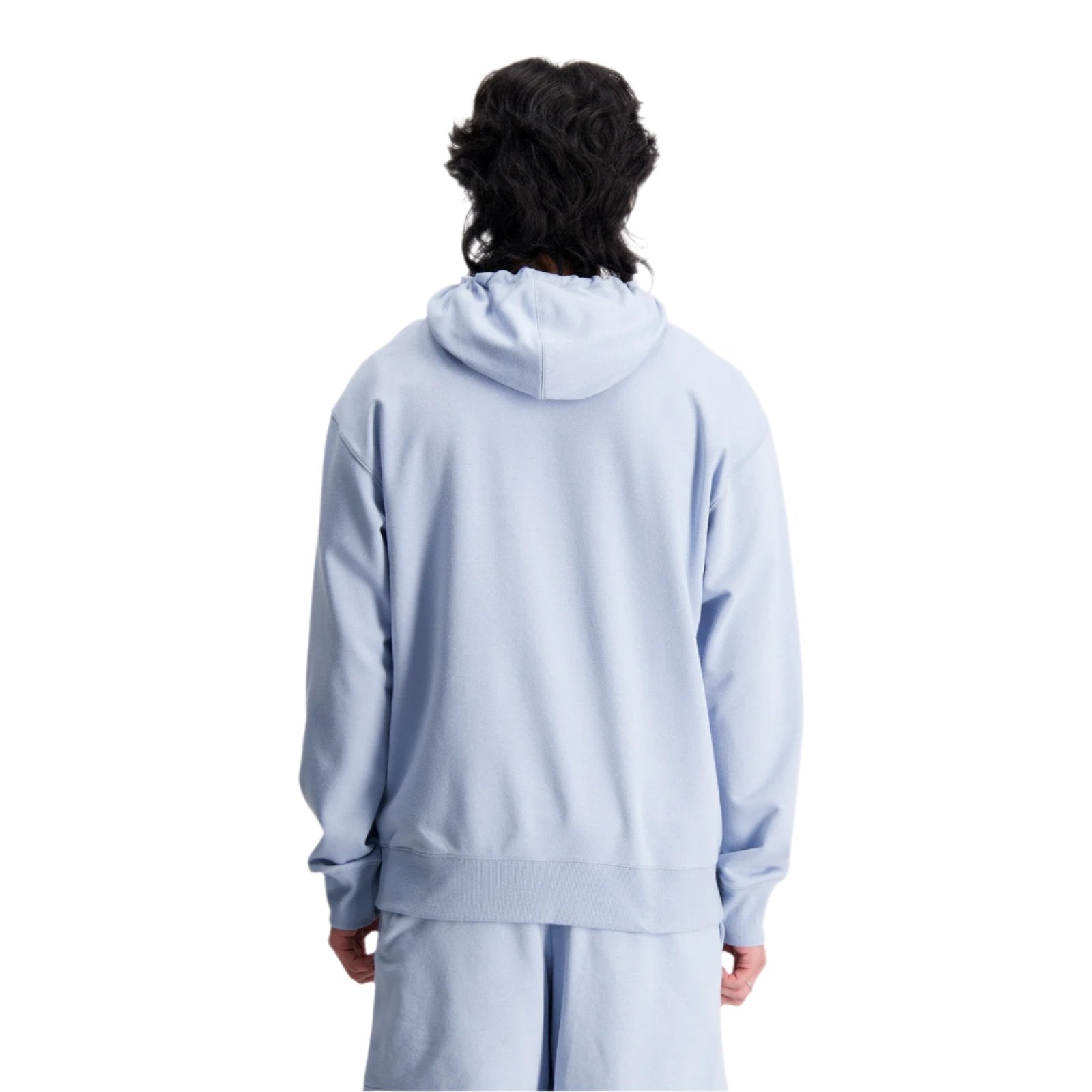Sweat à capuche New Balance Light Arctic Grey Uni-ssentials en molleton français