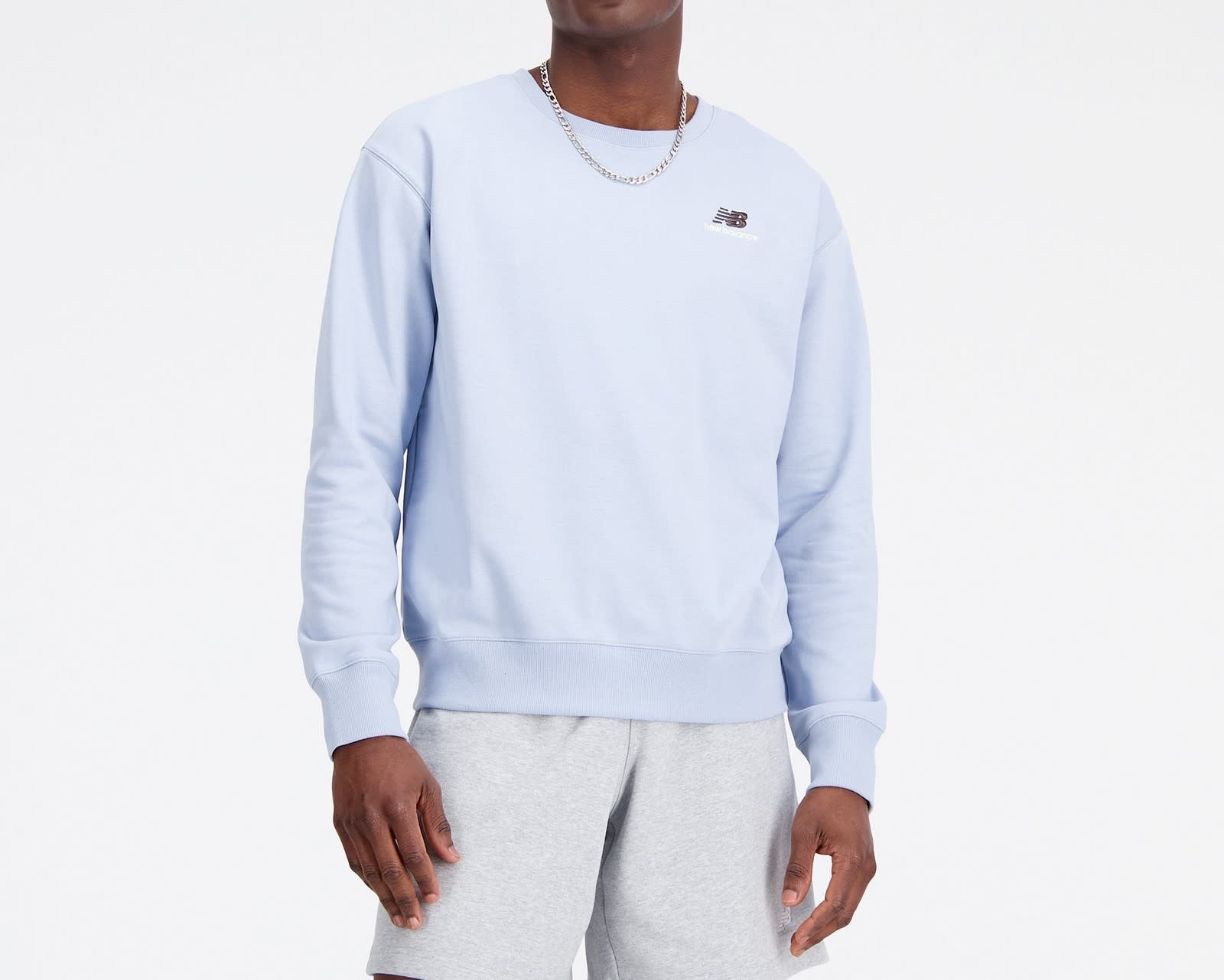 New Balance Light Artic Grey Uni-ssentials French Terry Crewneck Sweatshirt