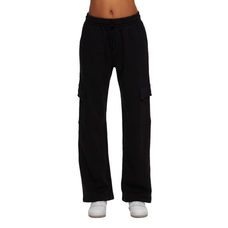 Kuwalla Black Cargo Wide Leg Sweatpant