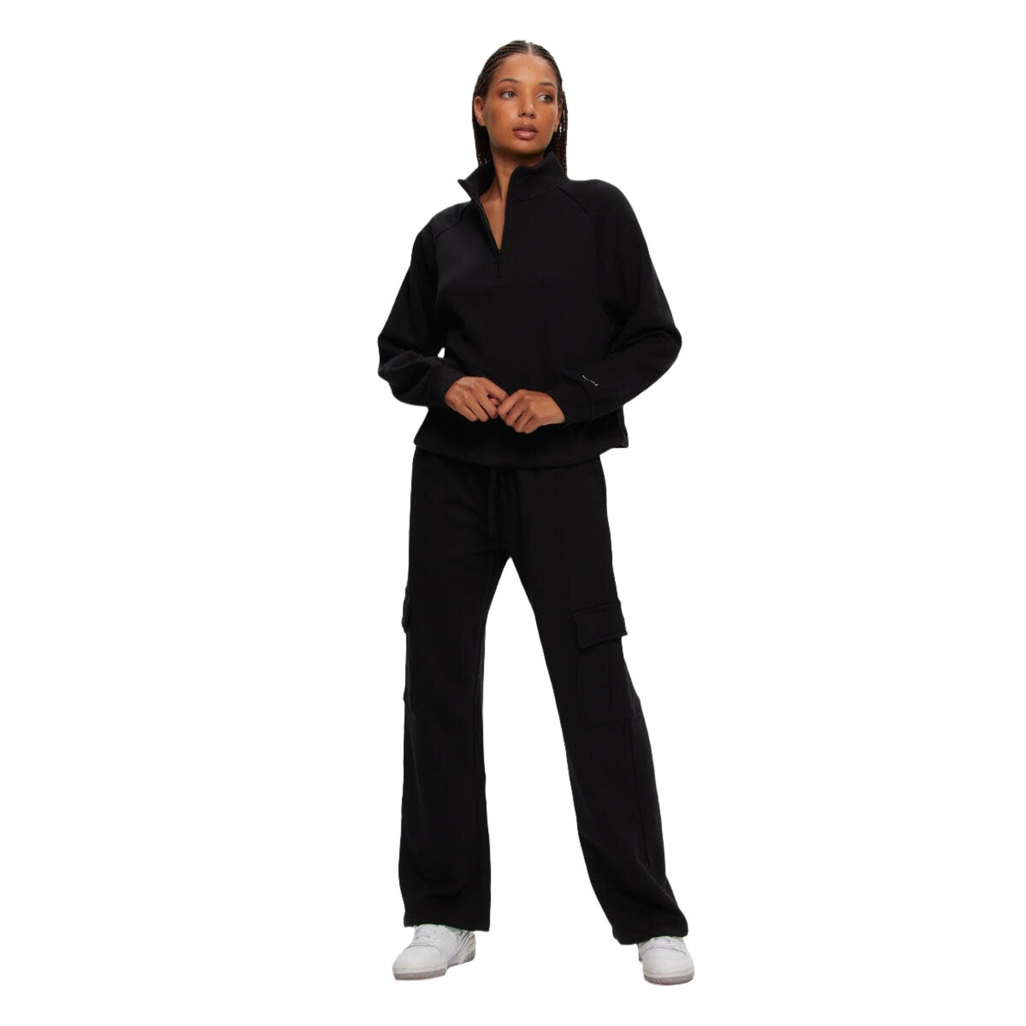 Kuwalla Black Cargo Wide Leg Sweatpant